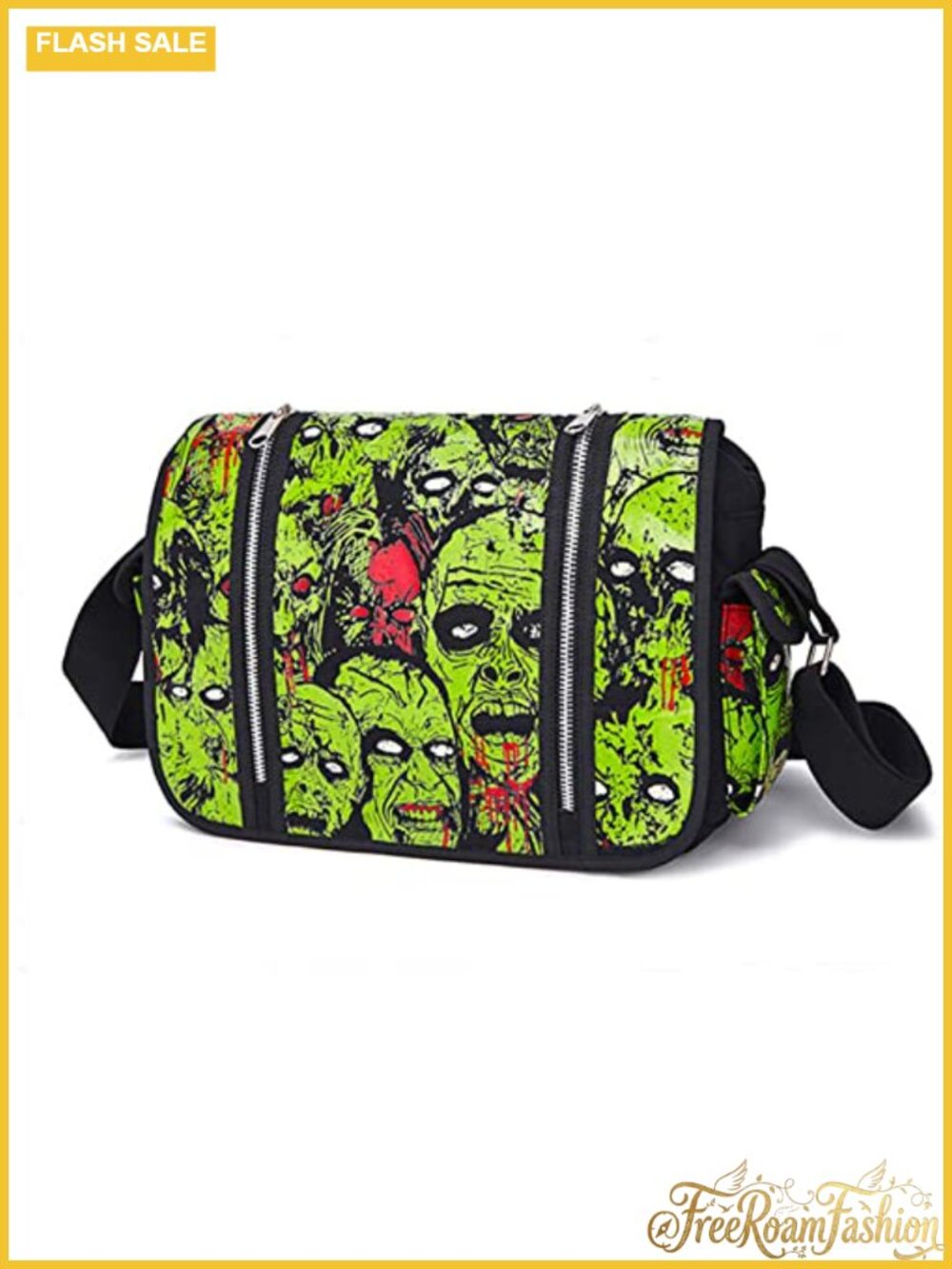 Canvas Backpack Skull Print Luminous Grunge Travel School Bag